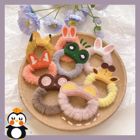 Rabbit fur hair bands and ear rubber bands Rabbit fur hair bands and ear rubber bands